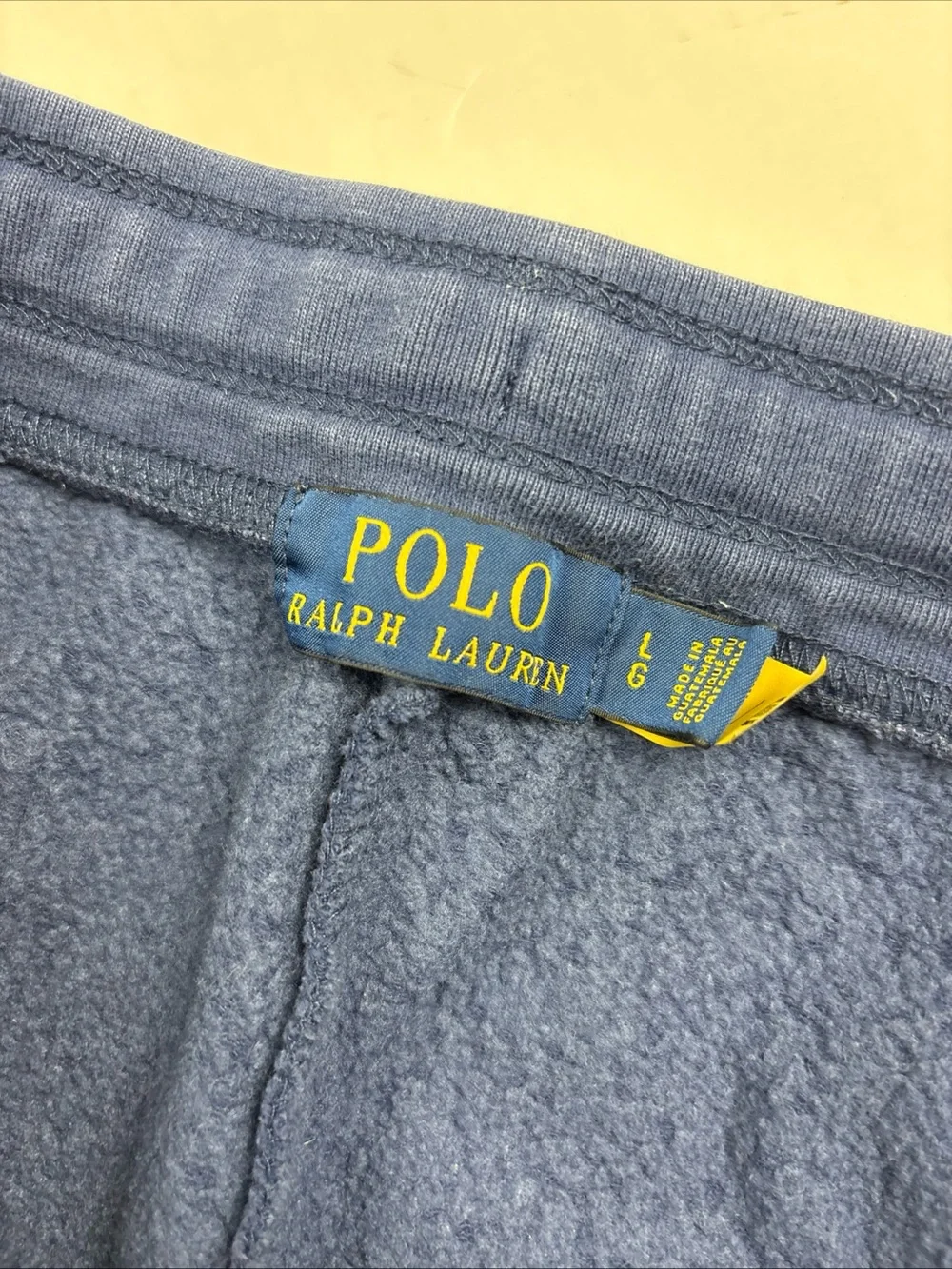 Polo Ralph Lauren Men Large Sweatshorts Blue Bear Embroidered Elastic Waist